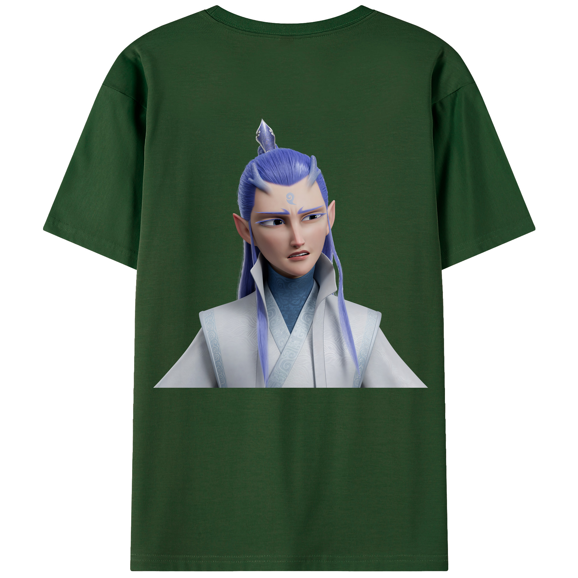 （画像用） Ne Zha 2 ナタ 魔童の大暴れ 綿100％半袖Tシャツ（背面プリント）